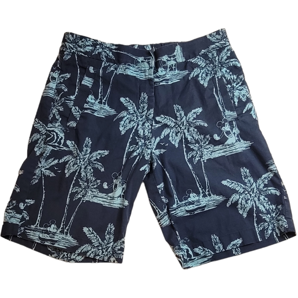 Womens Disney Tiki Kingdom Shorts Minnie Mouse Mickey Mouse Palm Trees Hawaiian